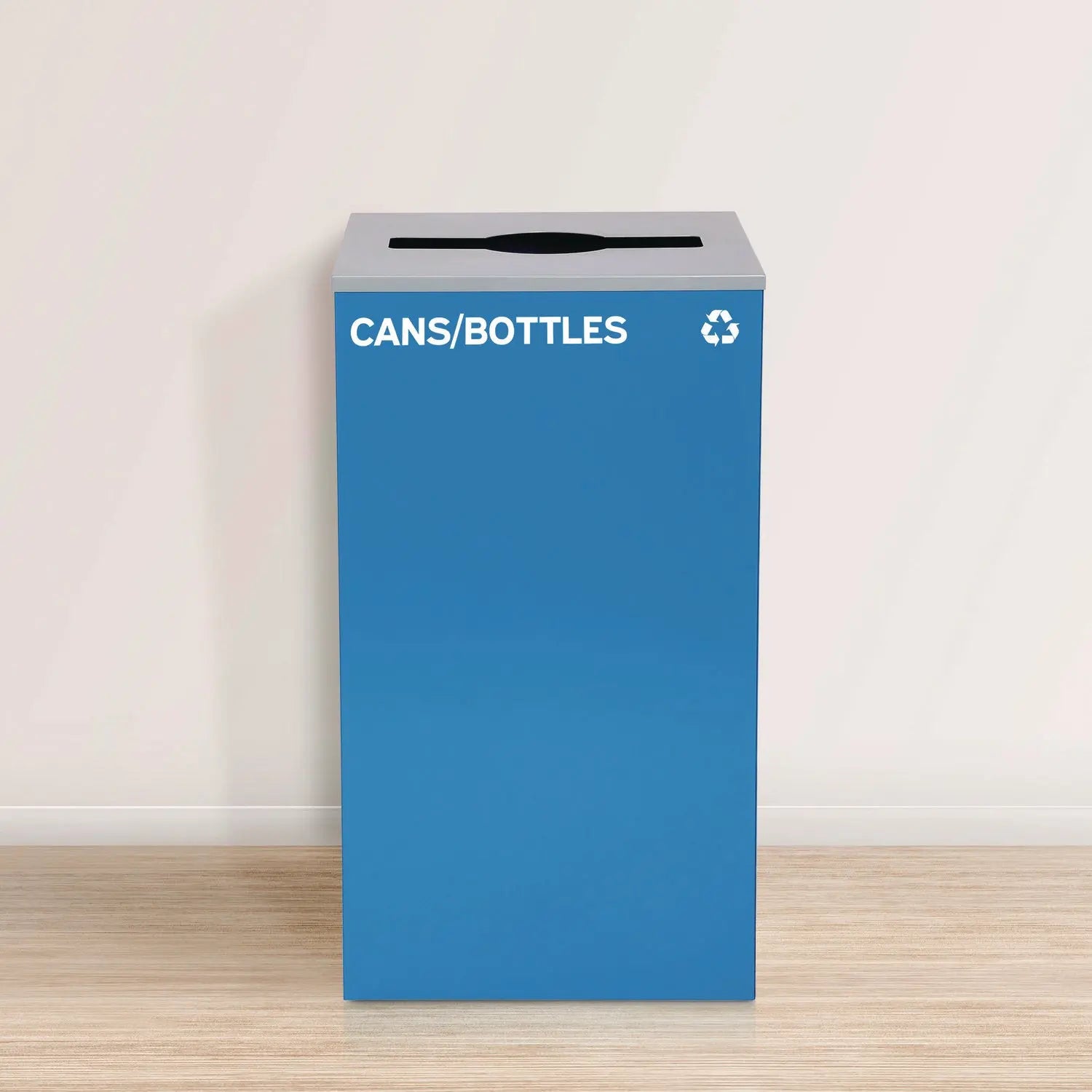 29 Gallon Trash/Recycling Cans, Steel, Blue Cans/Bottles Recycling Can with Mixed Lid Alpine Industries Flipcost