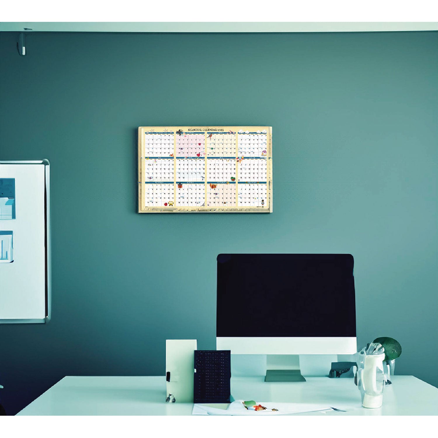 House of Doolittle™ Recycled Seasonal Laminated Wall Calendar, Illustrated Seasons Artwork, 24 x 37, 12-Month (Jan to Dec): 2025