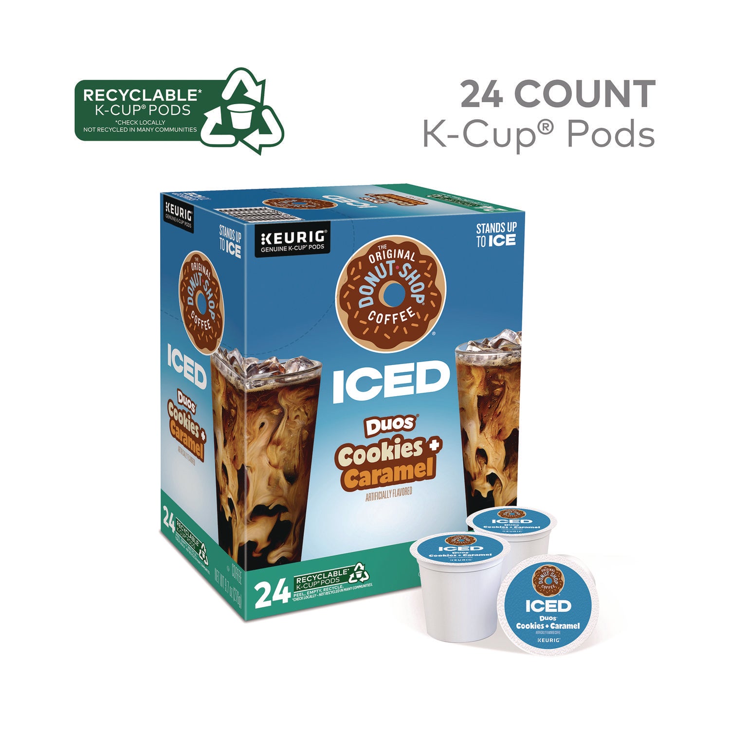 The Original Donut Shop® Iced Duos Cookies + Caramel Iced Coffee K-Cup Pods, 24/Box