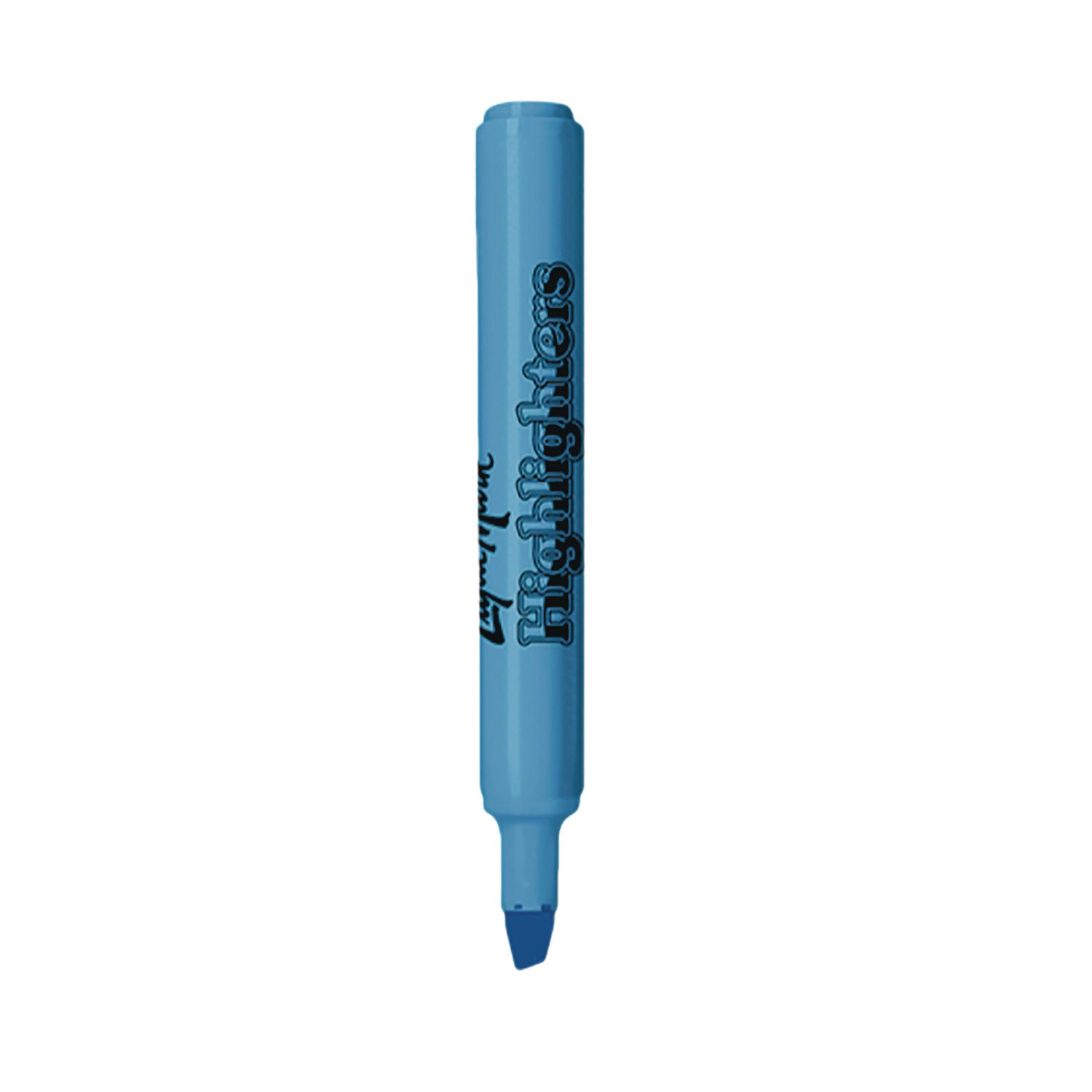 Liqui-Mark® Tank Fluorescent Highlighter, Blue Ink, Chisel Tip, Blue Barrel, Dozen