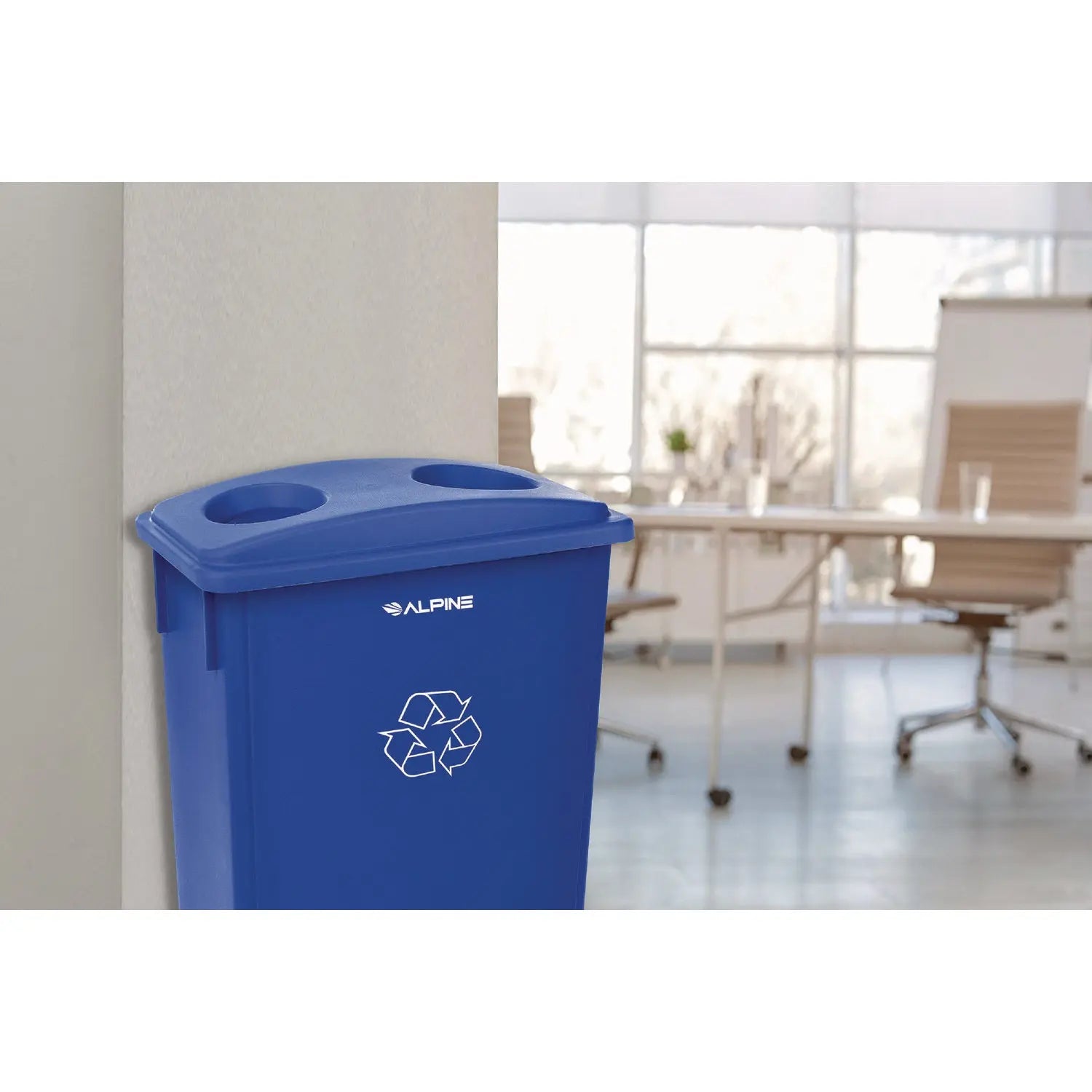 Slim 23 Gallon Recycling Bin, Plastic, Blue Alpine Industries Flipcost