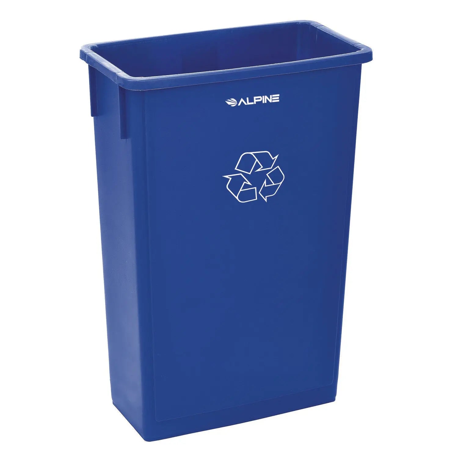Slim 23 Gallon Recycling Bin, Plastic, Blue