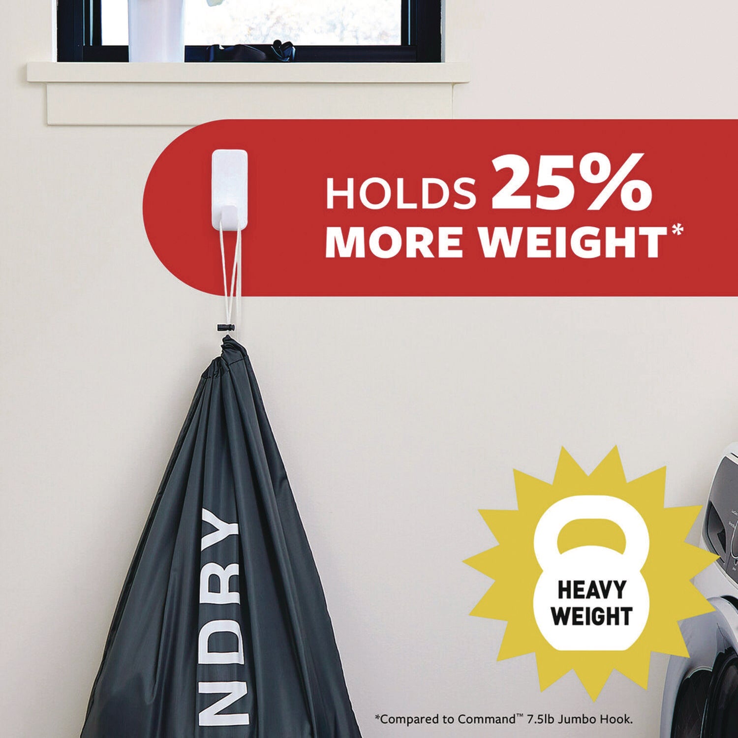 Command™ X-Large Utility Hooks, Plastic, White, 10 lb Capacity, 2 Hooks and 6 Strips/Pack