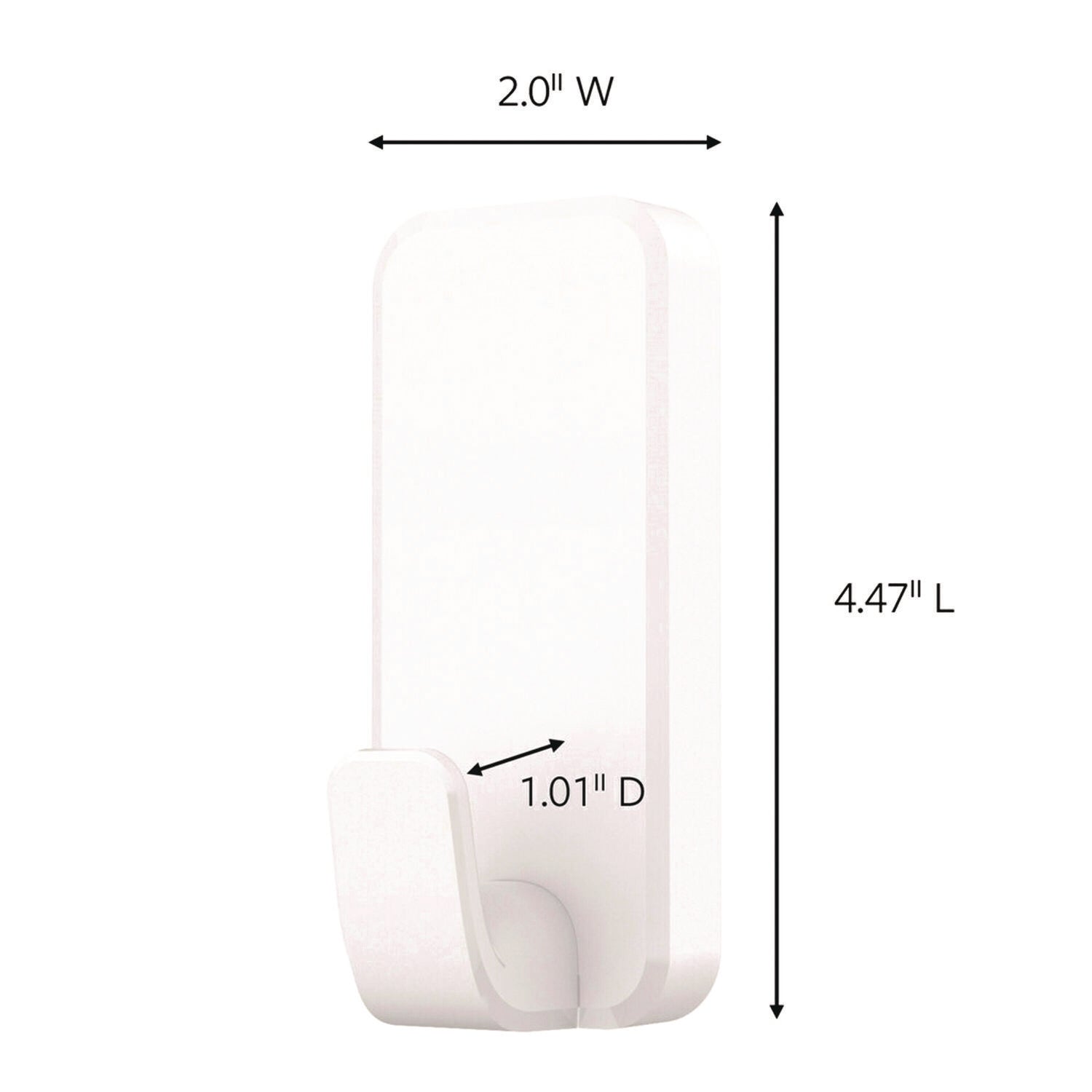 Command™ X-Large Utility Hooks, Plastic, White, 10 lb Capacity, 2 Hooks and 6 Strips/Pack