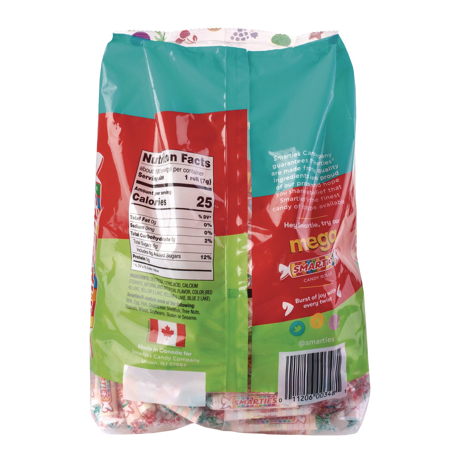 Nestlé® Smarties Candy Rolls, Original/Tropical/X-Treme Sour Flavor Assortment, 3 lb Bag