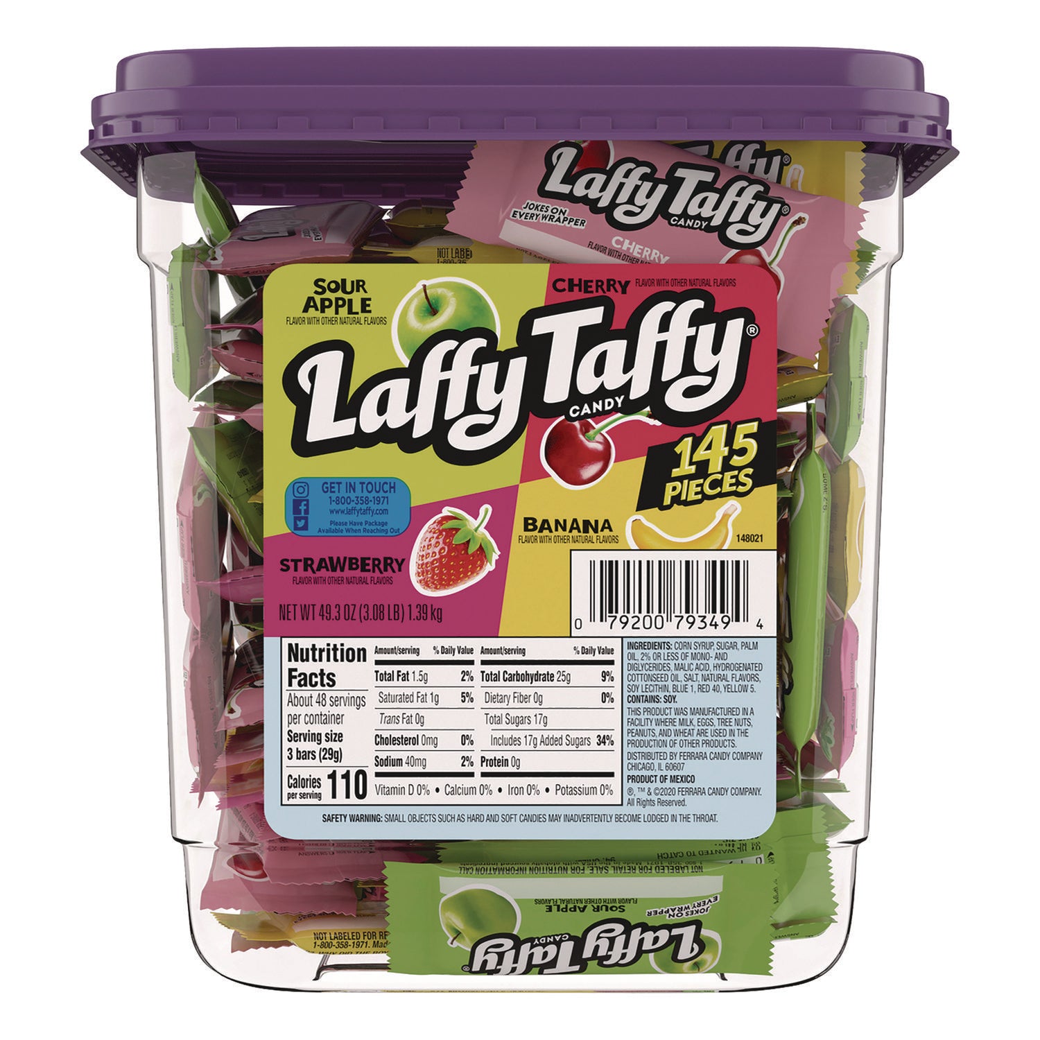 Nestlé® Laffy Taffy Assorted Pack, 49.3 oz Tub
