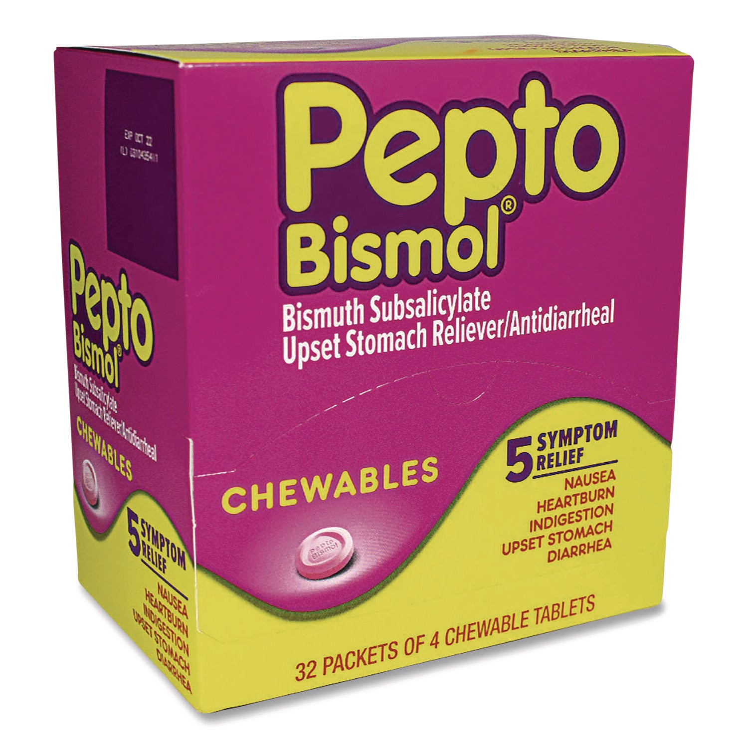 Pepto-Bismol™ Chewable Tablets, Original Flavor, 32 Packets of 4 Tablets/Box