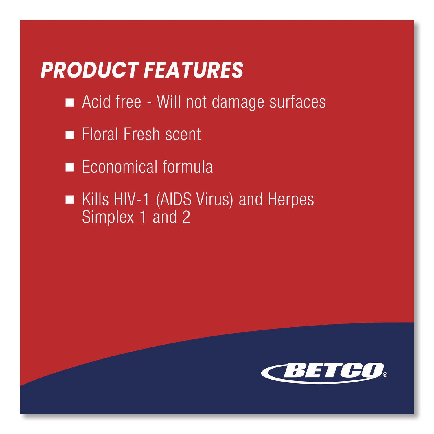 Betco® Rest Stop Non-Acid Bowl and Restroom Cleaner, Floral Fresh Scent, 32 oz Bottle, 12/Carton