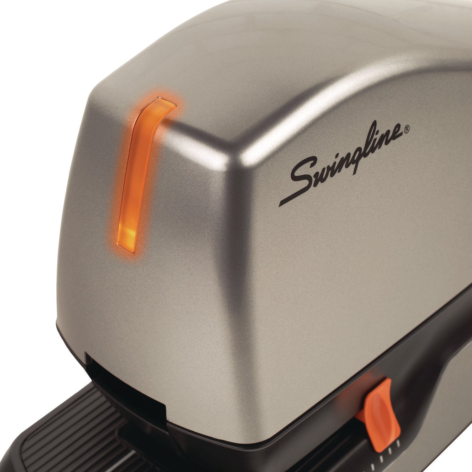 Swingline® Optima 60 Electric Stapler, 60-Sheet Capacity, Silver/Black/Orange