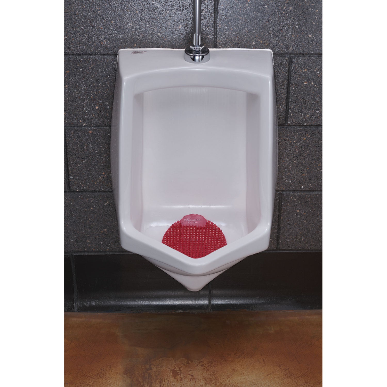 Fresh Products Slant7 With Terminator Urinal Screen, Evergreen Scent, Red, 30/carton