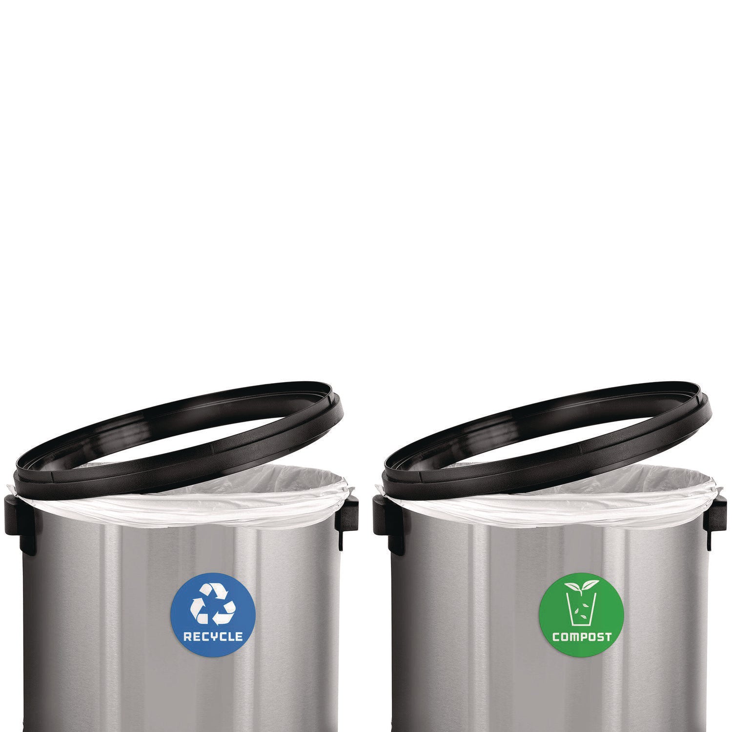 Alpine Industries 17 Gallon Stainless Steel Indoor Compost and Trash Station with Swivel Lid