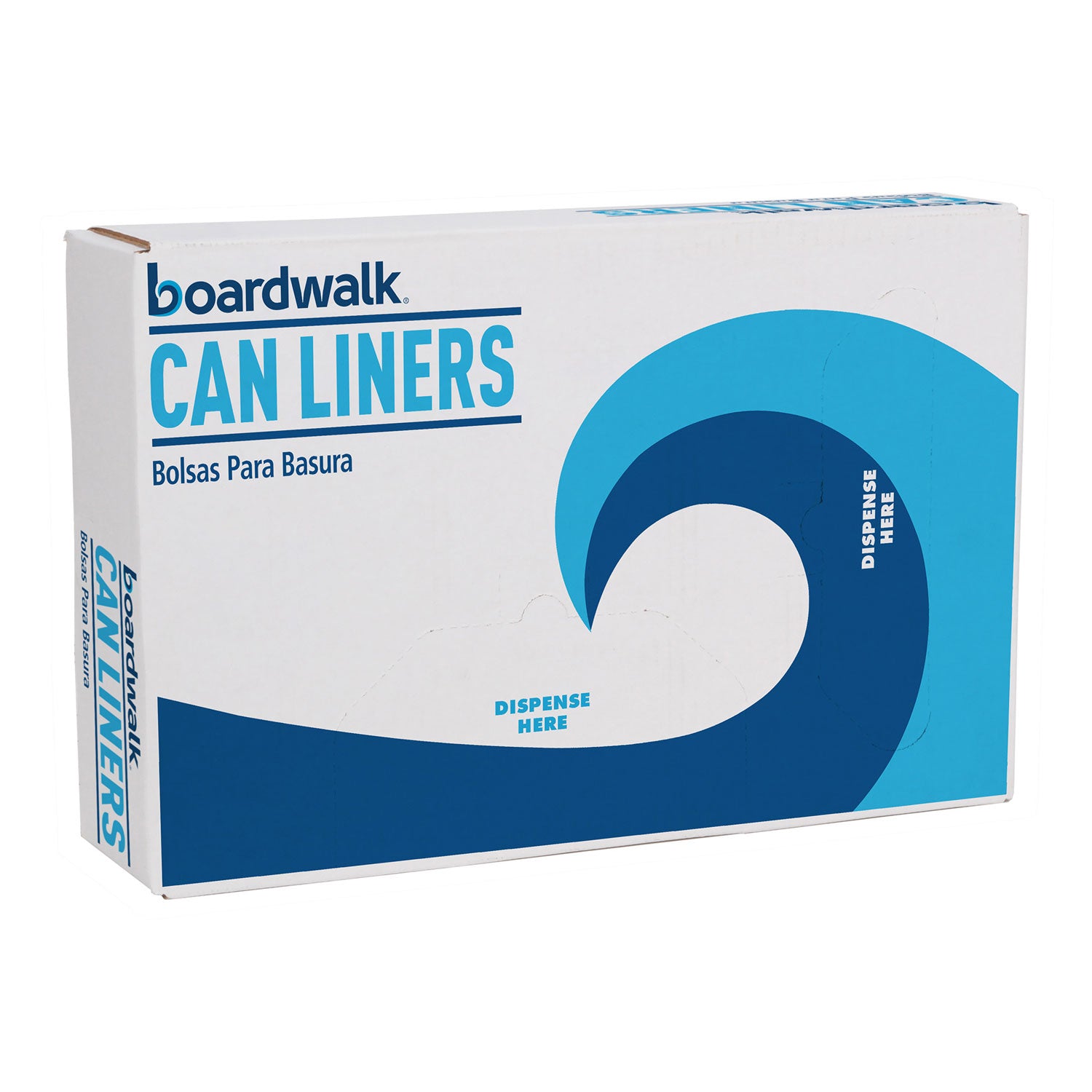 Boardwalk® Drawstring Kitchen Bags, Drawstring, 13 gal, 24" x 28", White, 50 Bags/Roll, 2 Rolls/Carton