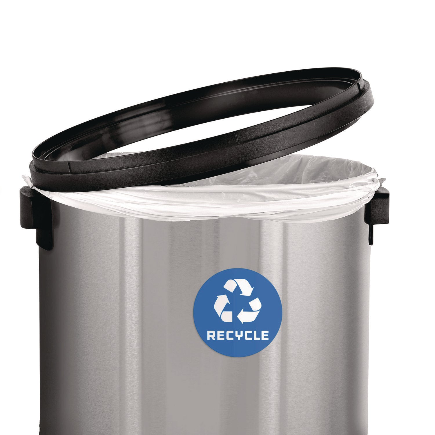 Alpine Industries 17 Gallon Stainless Steel Indoor Recycling Receptacle with Swivel Lid