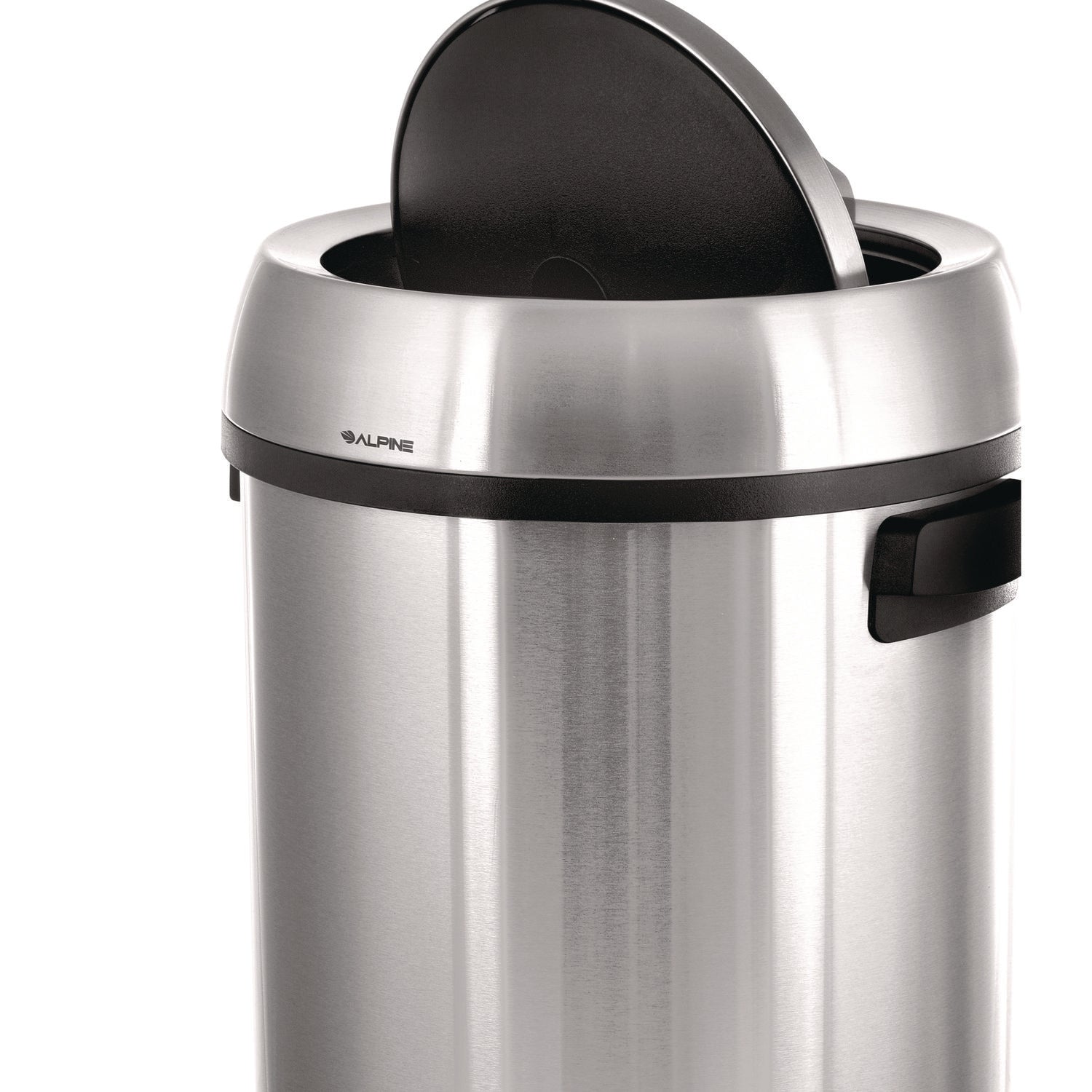 Alpine Industries 17 Gallon Stainless Steel Commercial Trash Can with Swing Lid