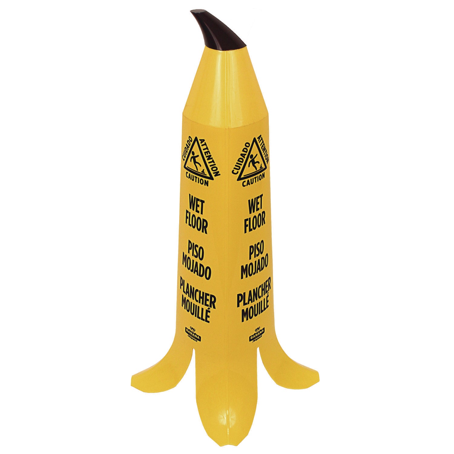 Impact® Banana Wet Floor Cones, 14.25 X 14.25 X 36.75, Yellow/brown/black