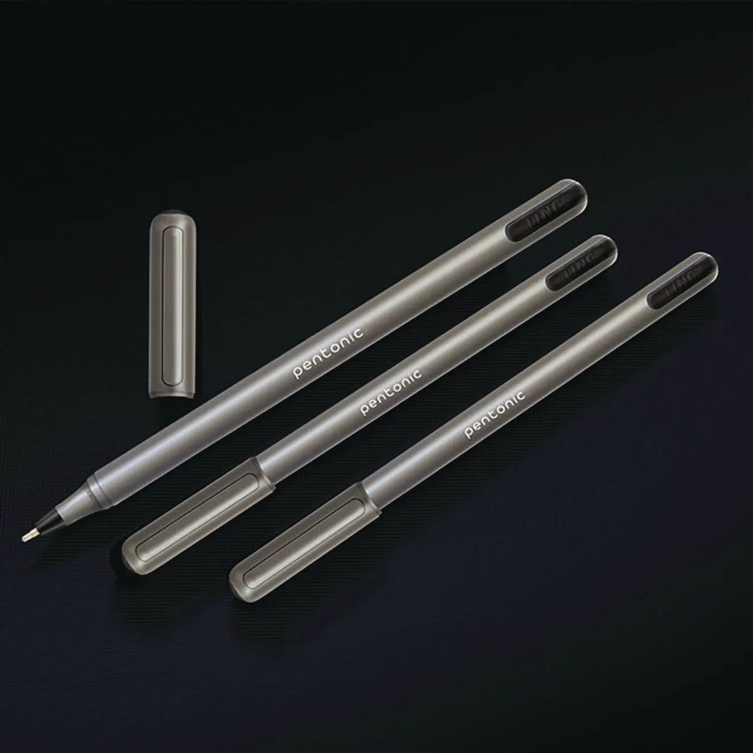 PENTONIC Medium Point Ballpoint Pen, 1 mm, Black Ink, Charcoal Barrel, 25/Pack TOPS™ Flipcost