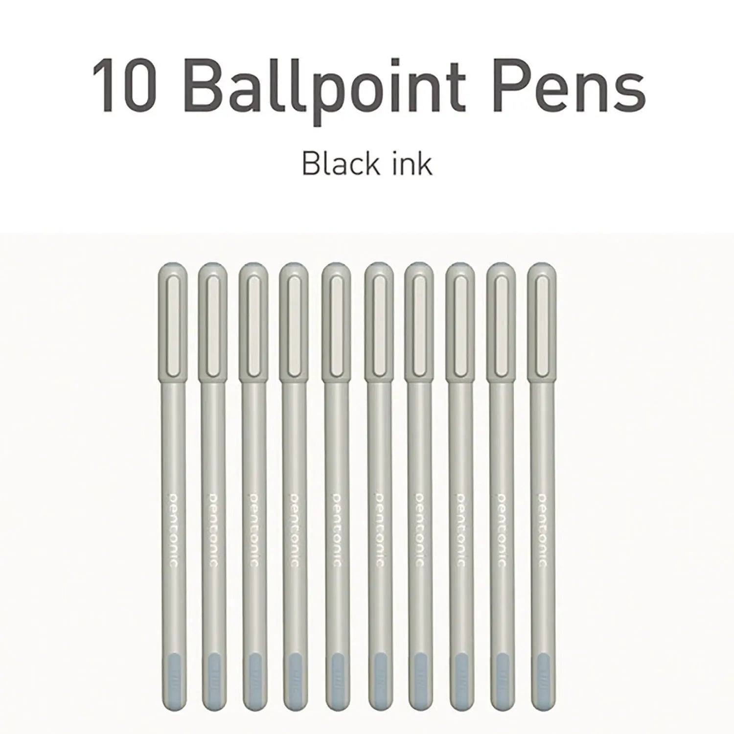 PENTONIC Frost Pen, Stick, Fine 0.7 mm, Black Ink, Pale Gray Barrel, 10/Pack TOPS™ Flipcost