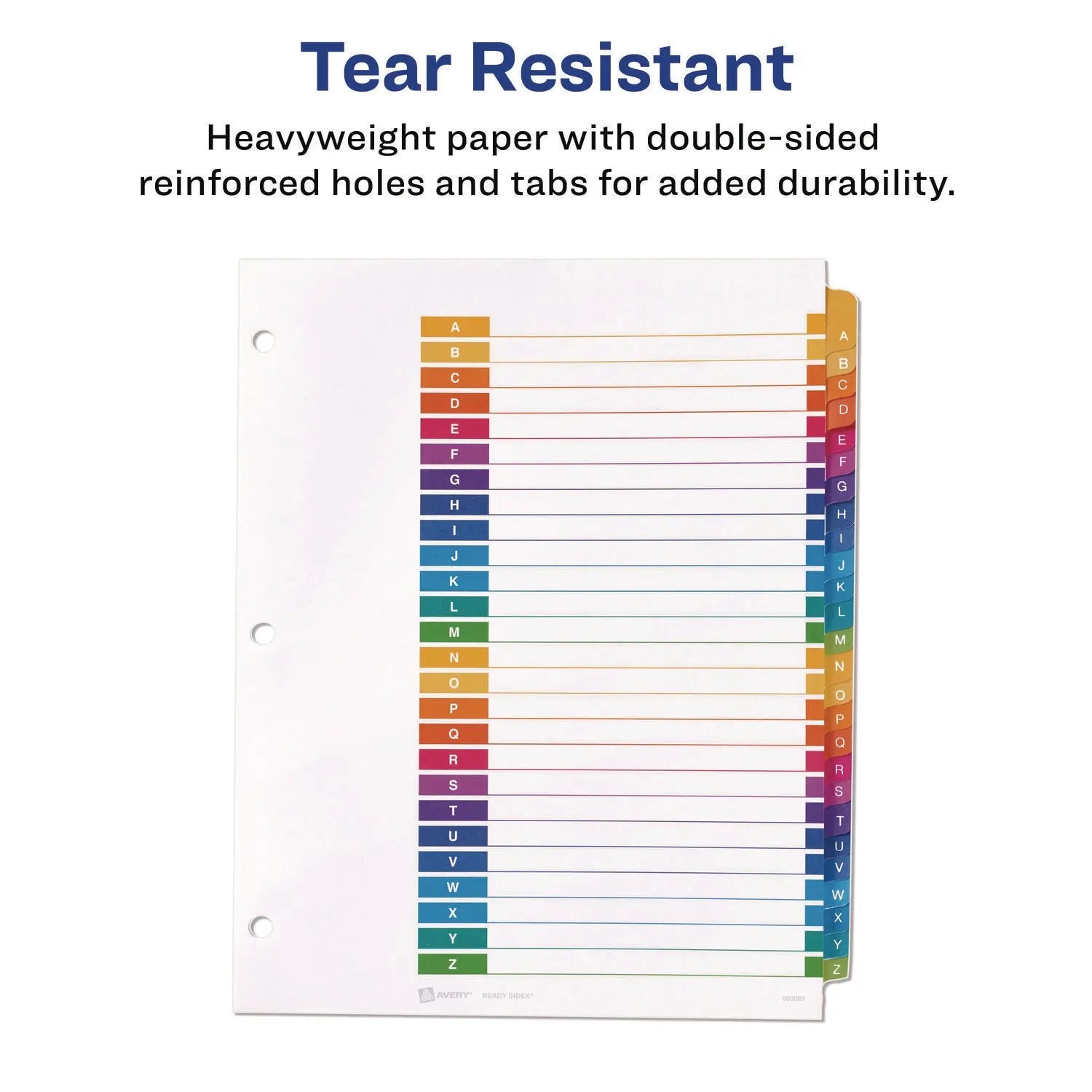 Customizable Table of Contents Ready Index Multicolor Dividers, 26-Tab, A to Z, 11 x 8.5, White, 6 Sets Avery® Flipcost