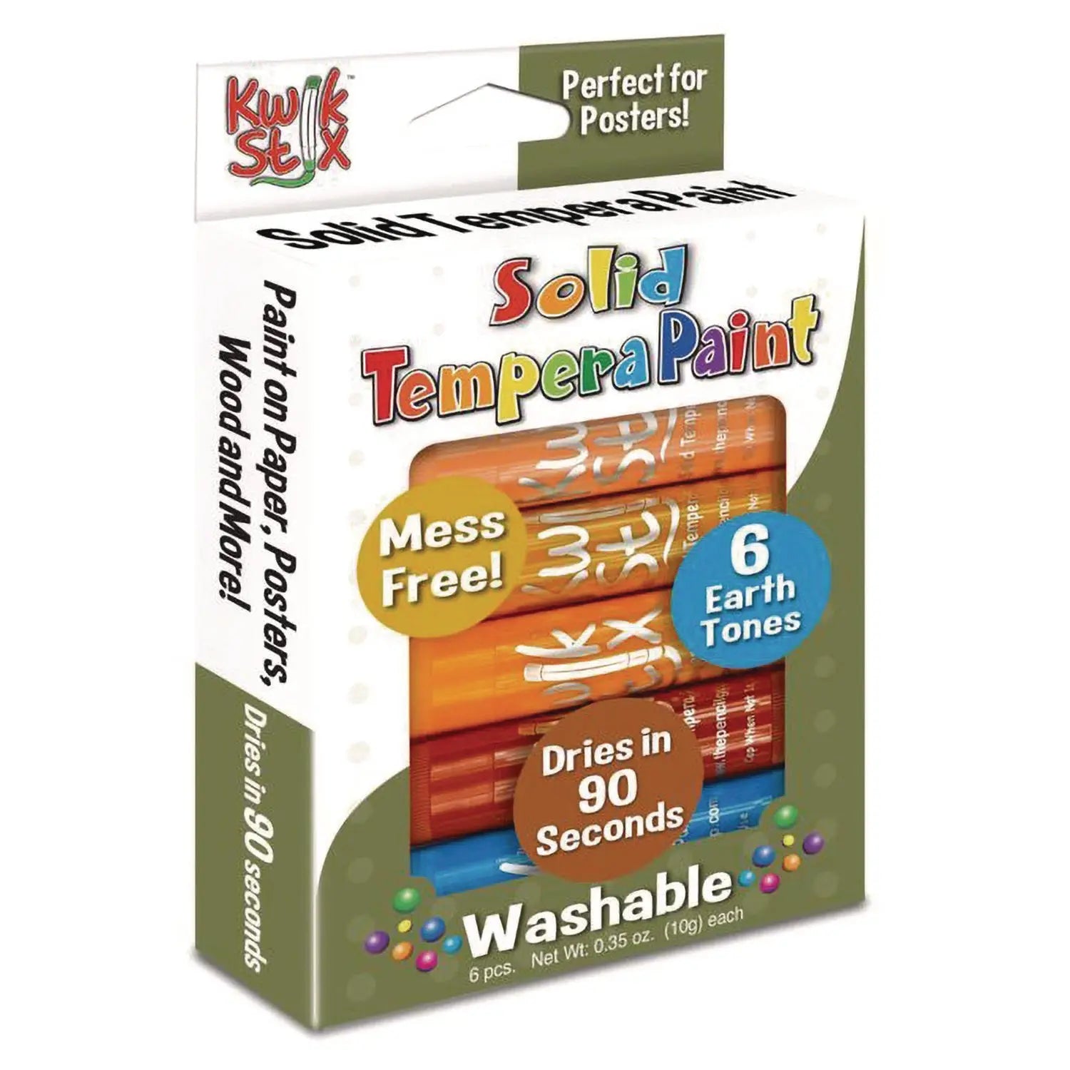 Kwik Stix Tempera Paint Set, 6 Assorted Earth Tones Colors, 6/Pack, 24 Packs/Carton TPG Creations™ Flipcost