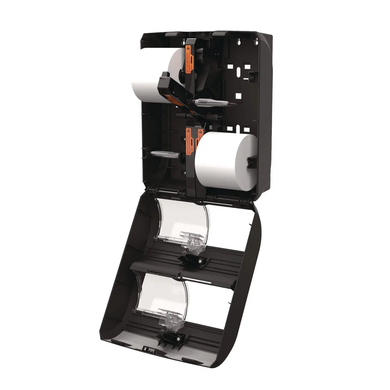 Compact Quad Vertical Four Roll Coreless Tissue Dispenser, 12.31 x 14.81 x 7.86, Black Georgia Pacific® Professional Flipcost