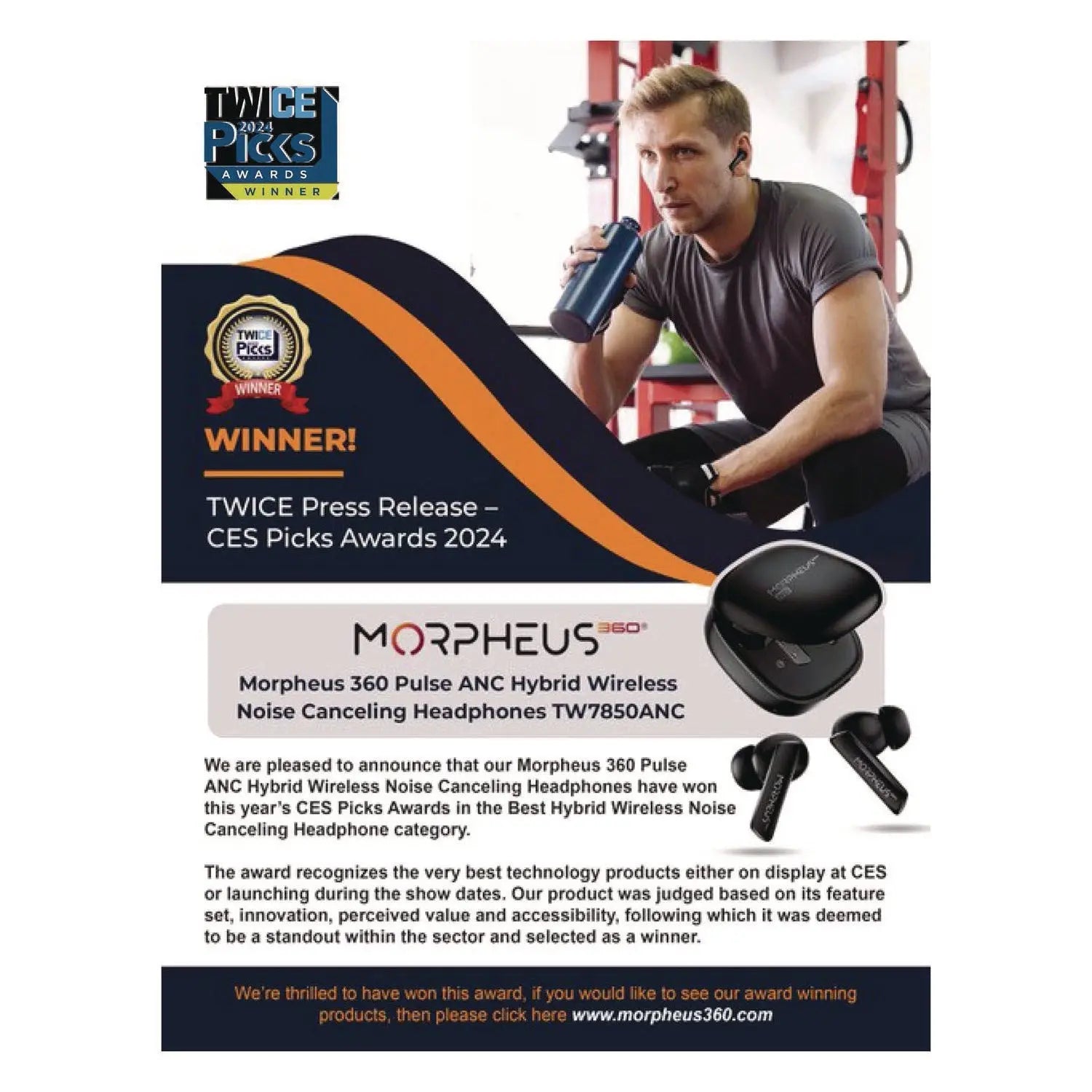 Pulse ANC Hybrid Wireless Noise Cancelling Earbuds, Black Morpheus 360® Flipcost