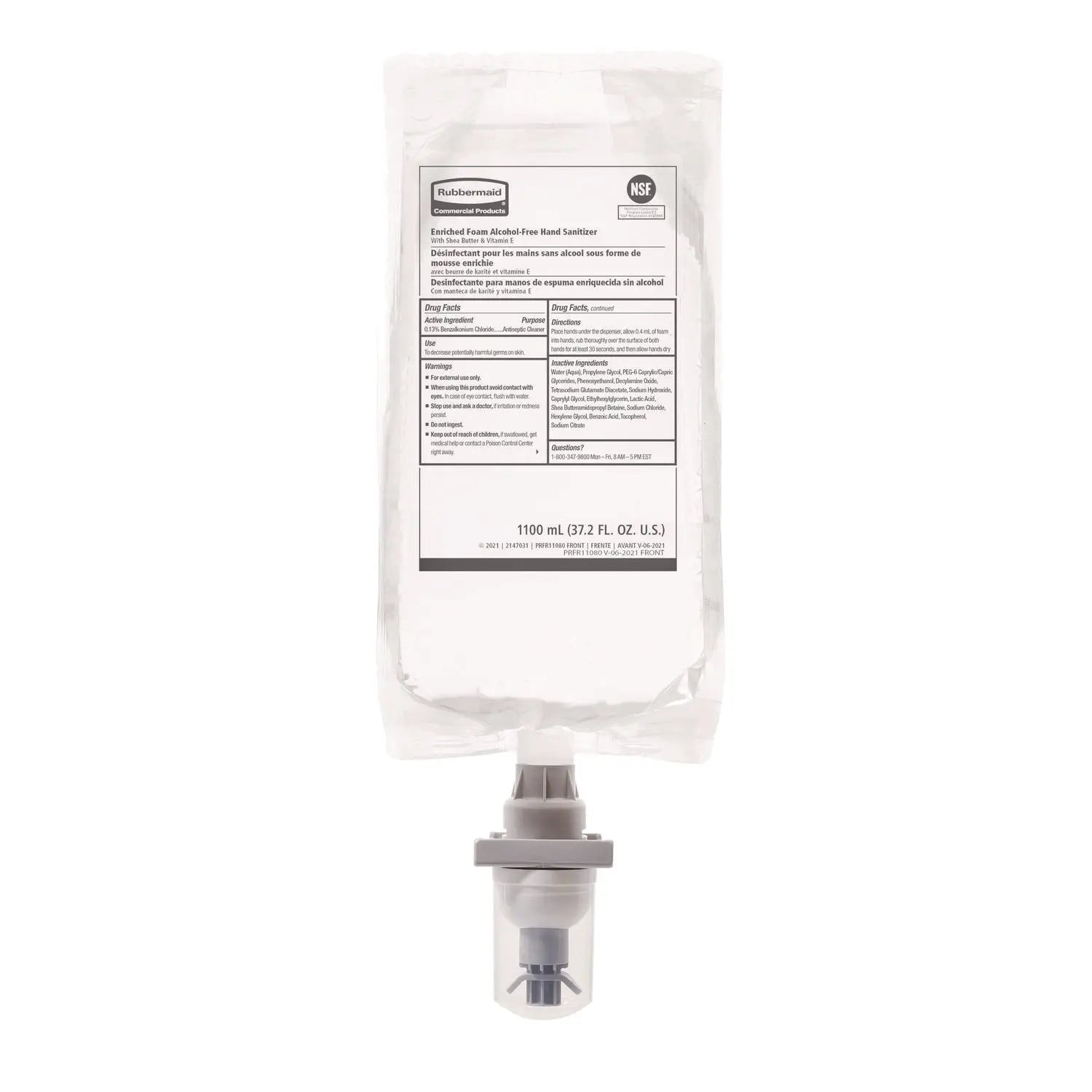 Auto Foam Refill Antibacterial Hand Soap, Fragrance Free, 1,100 mL, 4/Carton Rubbermaid® Commercial Flipcost