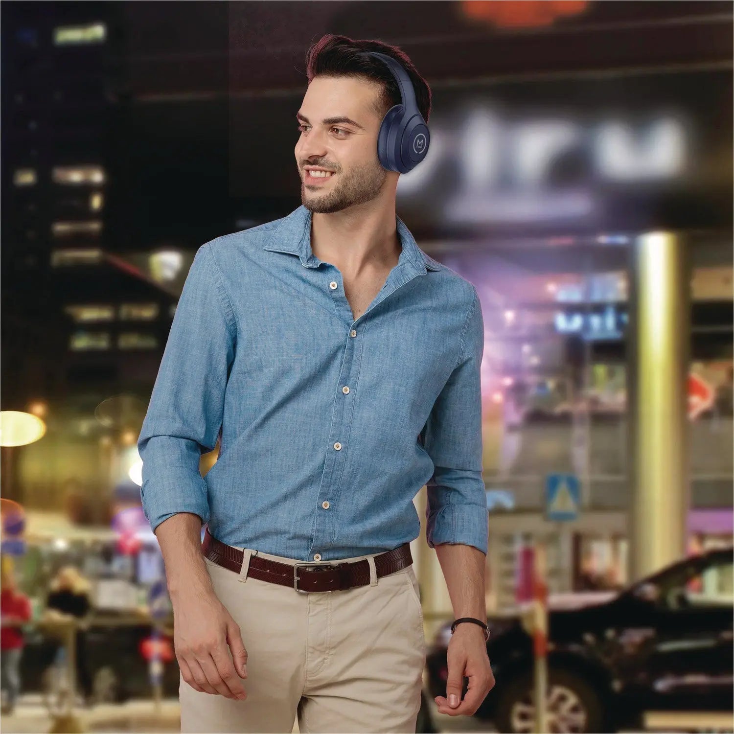 Comfort Plus Wireless Over-Ear Bluetooth Headphones, Blue Morpheus 360® Flipcost