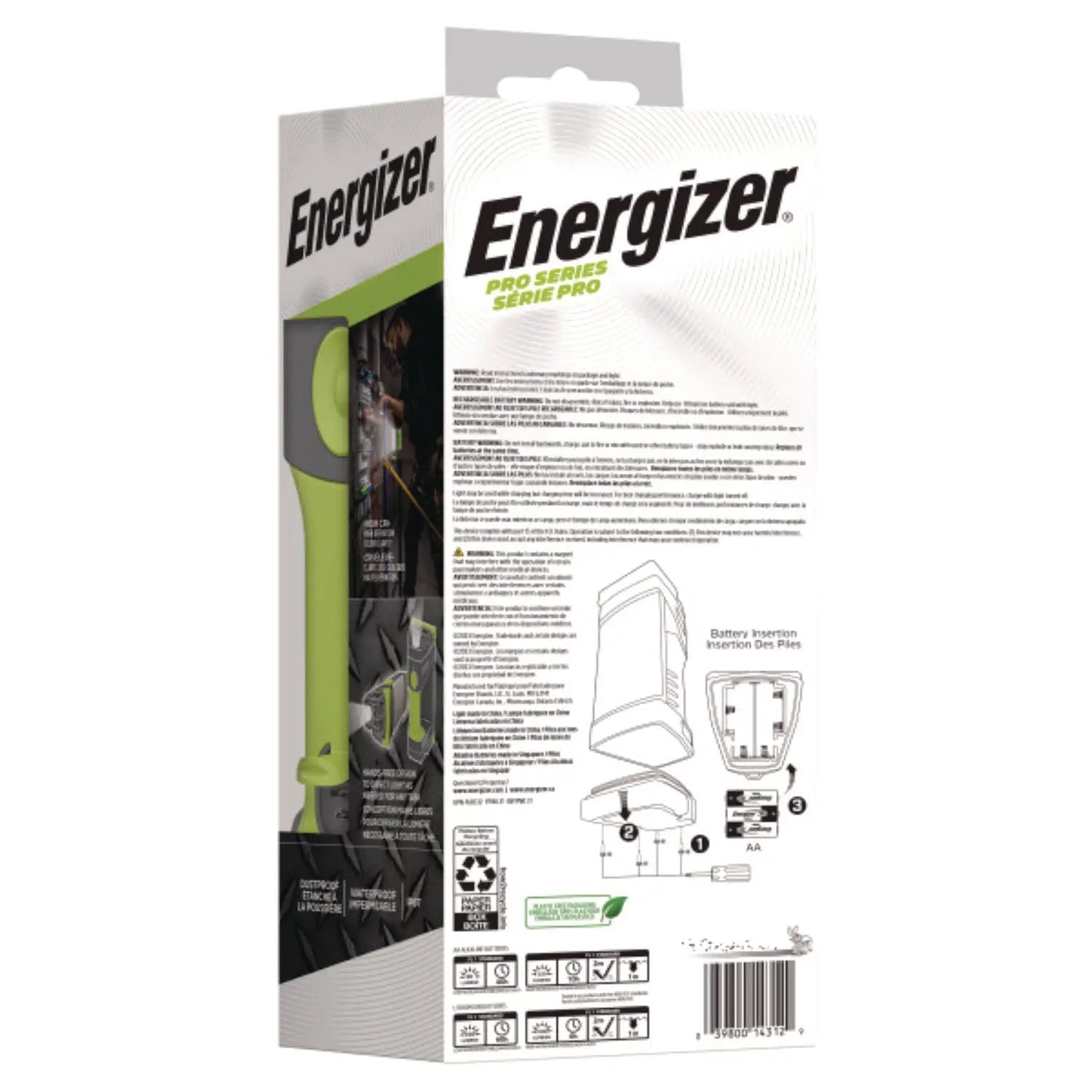 Pro Series Work Light, Rechargeable Lithium Ion/3 AA Batteries (Included), Gray/Green Energizer® Flipcost