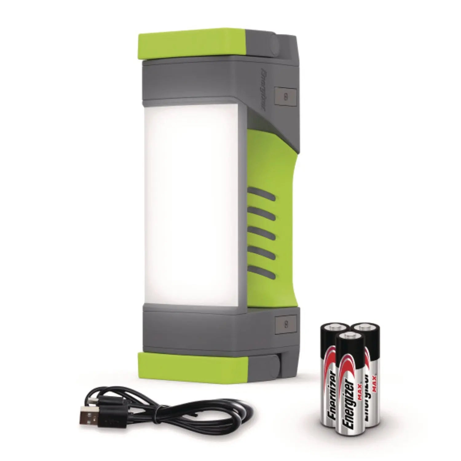 Pro Series Work Light, Rechargeable Lithium Ion/3 AA Batteries (Included), Gray/Green Energizer® Flipcost