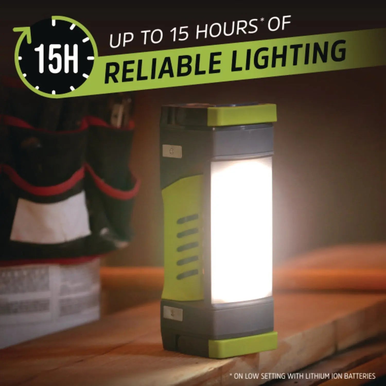Pro Series Work Light, Rechargeable Lithium Ion/3 AA Batteries (Included), Gray/Green Energizer® Flipcost