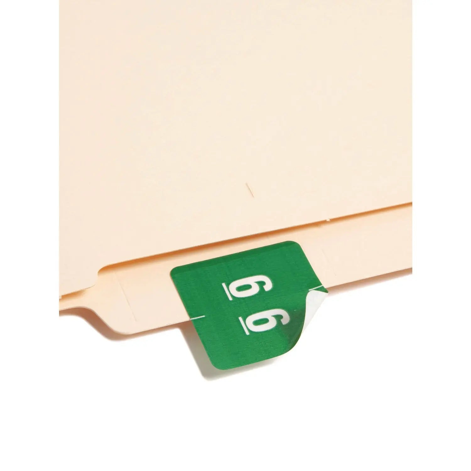 Numerical End Tab File Folder Labels, 6, 1.5 x 1.5, Green, 250/Roll Smead Flipcost