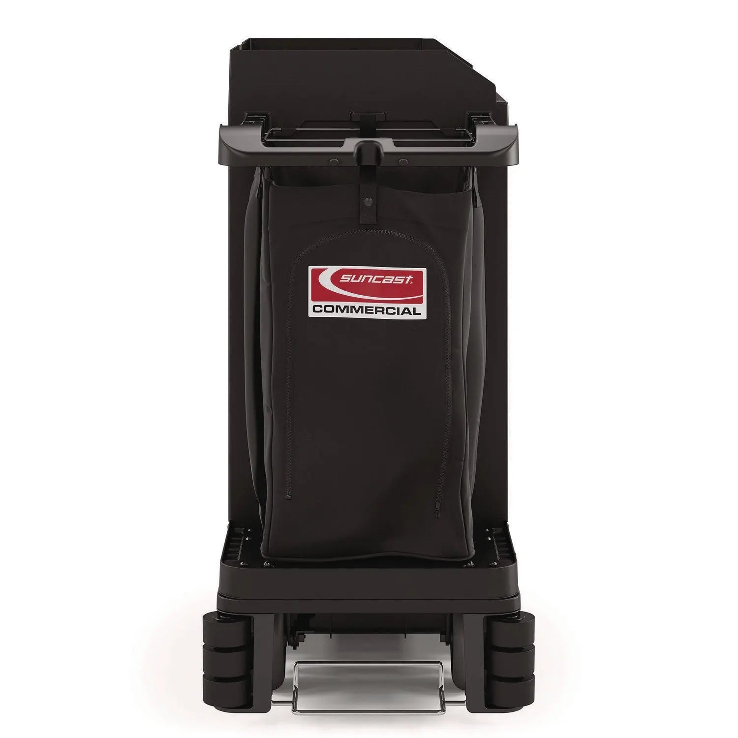 Premium Housekeeping Cart, Plastic, 1 Shelf, 24" x 62.13" x 49.75", Black Suncast Commercial® Flipcost