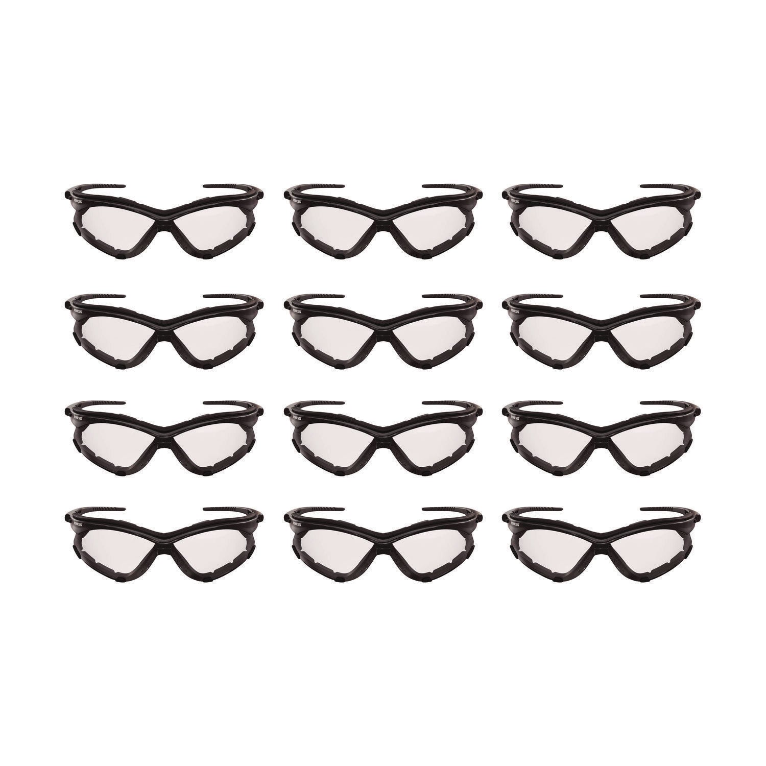 KleenGuard™ V30 Nemesi Foam Safety Glasses, Black Nylon Frame, Clear Polycarbonate Lens, 12/Carton