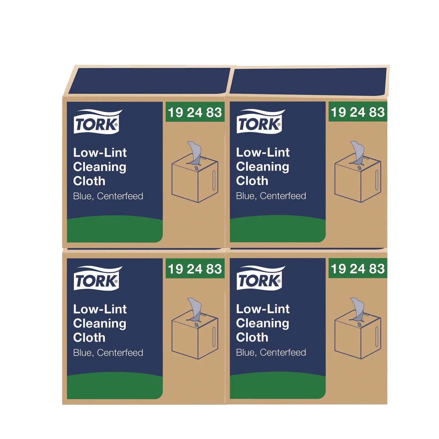 Low-Lint Cleaning Cloths, 1-Ply, 15 x 15, Blue, 240 Sheets, 4 Boxes/Carton Tork® Flipcost