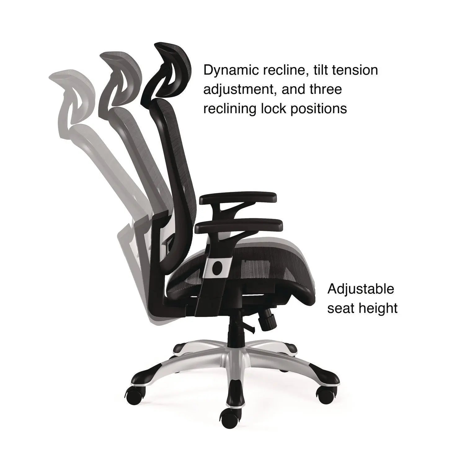 Minerva Ergonomic Mesh Swivel Task Chair, Supports Up to 275 lb, 17.24 to 20.98 Seat Height, Gray Seat, Gray Back, Black Base Alera® Flipcost