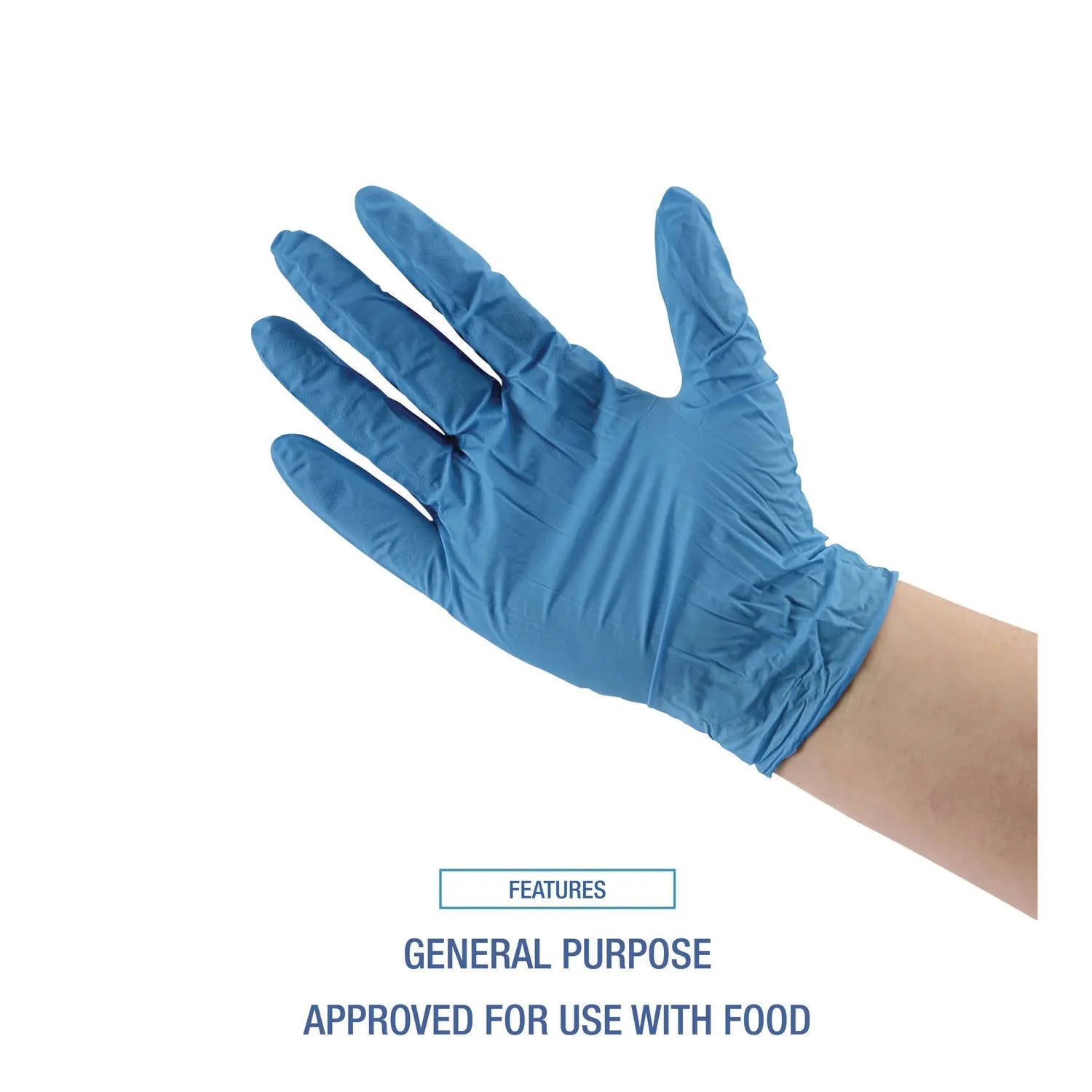 Disposable Powder-Free Nitrile Gloves, Small, Blue, 5 mil, 100/Box Boardwalk® Flipcost