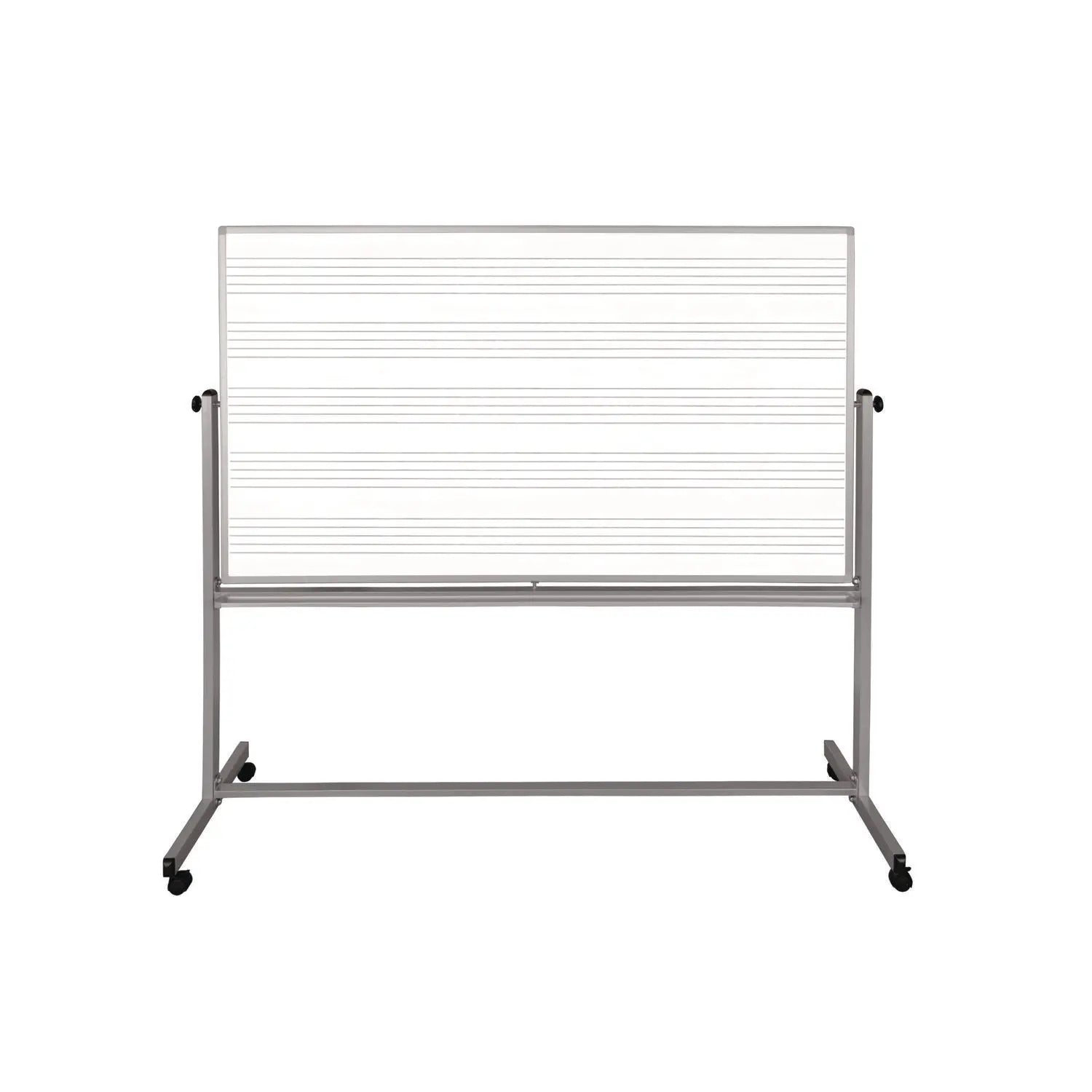 Luxor Mobile Music Staff Whiteboard, Dual-Sided Music Notation, 72" x 48", White Surface, Silver Aluminum Frame Luxor Flipcost
