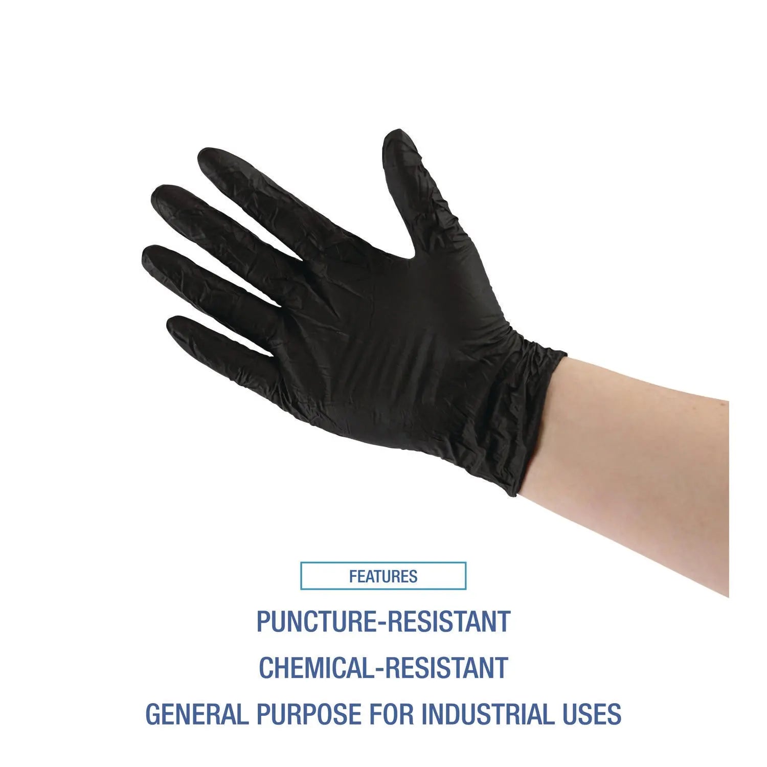 Disposable General-Purpose Powder-Free Nitrile Gloves, Small, Black, 4.4 mil, 100/Box Boardwalk® Flipcost