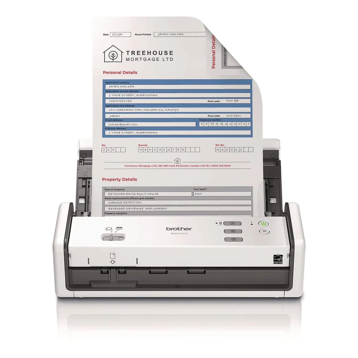 ADS-1300 Compact Desktop Scanner, 600 dpi x 600 dpi Optical Resolution, 20-Sheet Duplex Auto Document Feeder Brother Flipcost