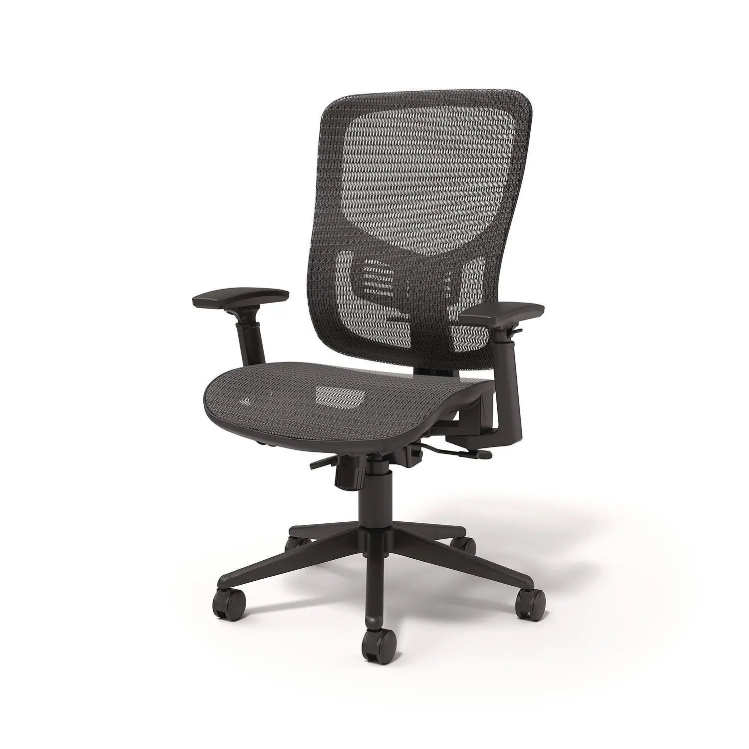 Hollins Ergonomic Mesh Swivel Task Chair, Supports Up to 275 lb, 18.57 to 22.54 Seat Height, Black Seat/Back, Black Base Alera® Flipcost