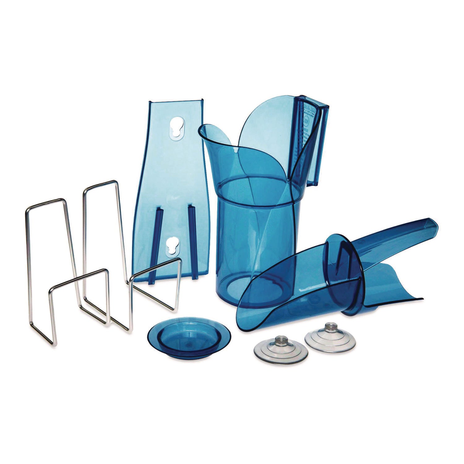 San Jamar® Saf-T-Scoop and Guardian System for Ice Machines, 12 oz to 16 oz Ice Scoop, Transparent Blue, 50/Carton