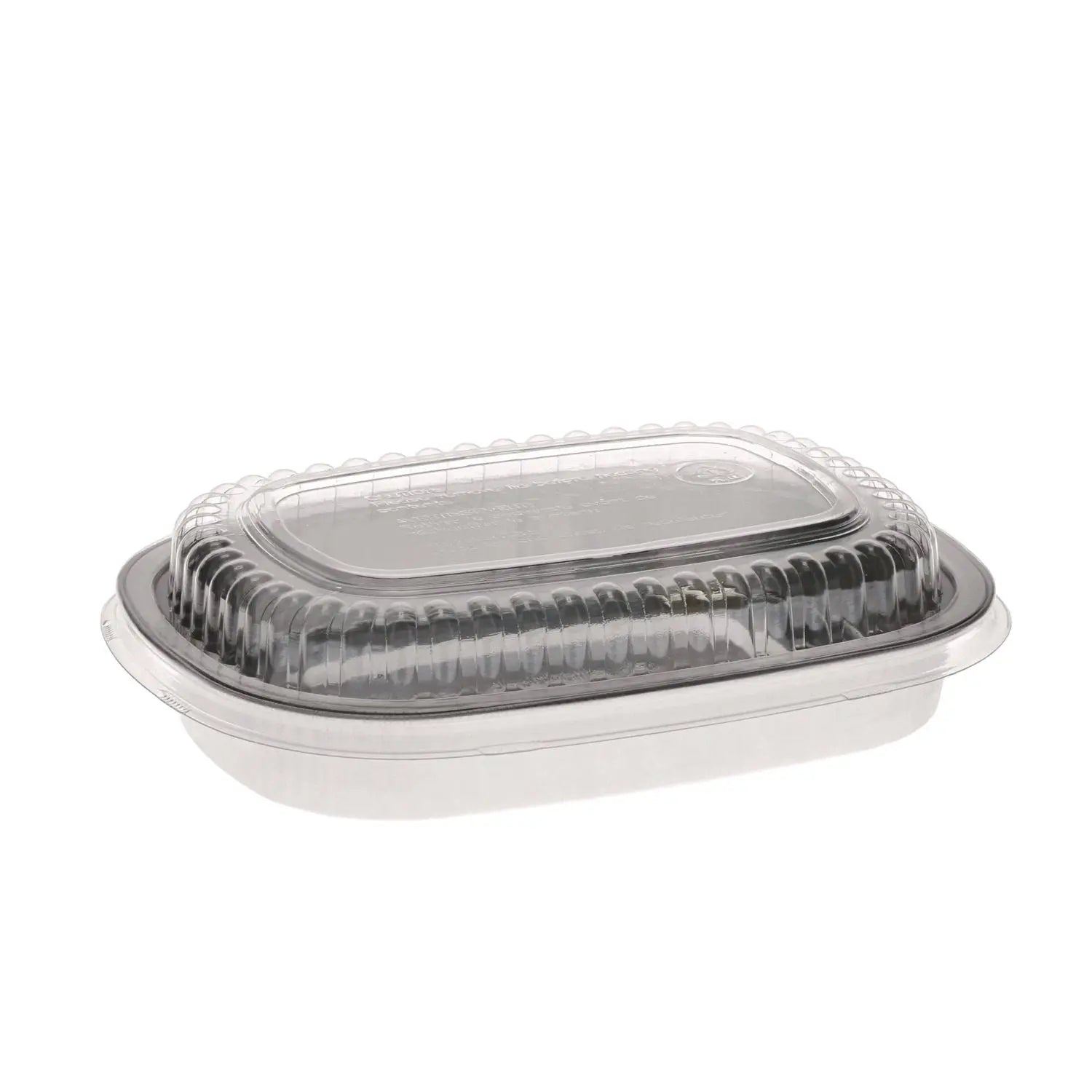 Classic Carry-Out Container with PET Dome Lid, 22 oz, 8.2 x 6.2 x 1.3, Silver, 100/Carton