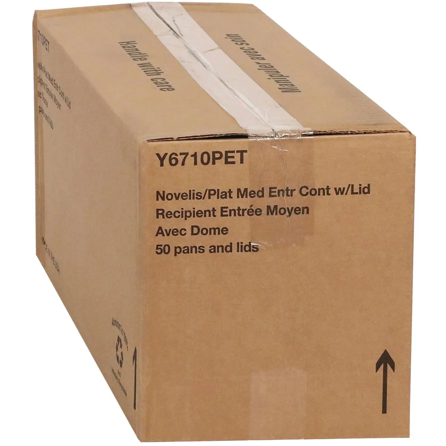 Classic Carry-Out Container with PET Dome Lid, 46 oz, 9.8 x 7.8 x 1.3, Silver, 50/Carton Pactiv Evergreen Flipcost