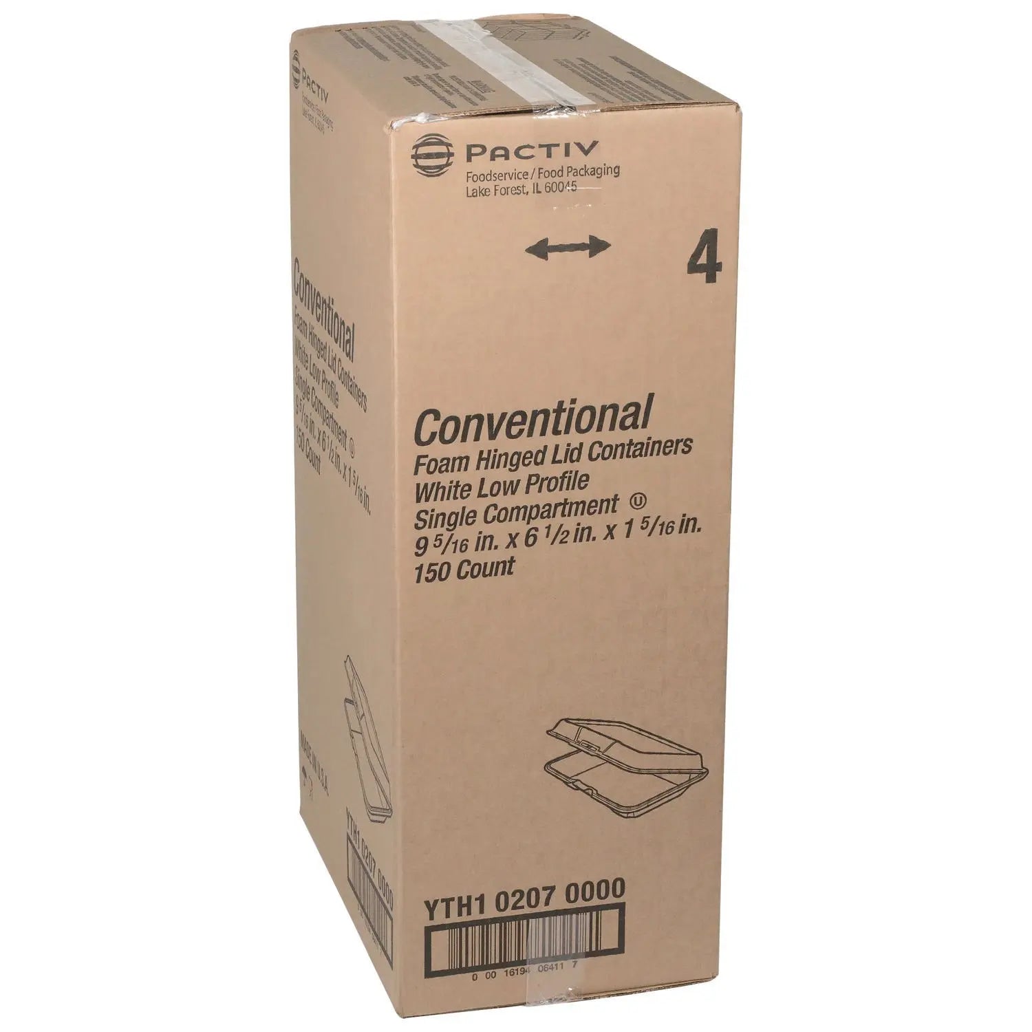 Conventional Foam Hinged Lid Container, Very Shallow, 9 x 6.5 x 1, White, 150/Carton Pactiv Evergreen Flipcost
