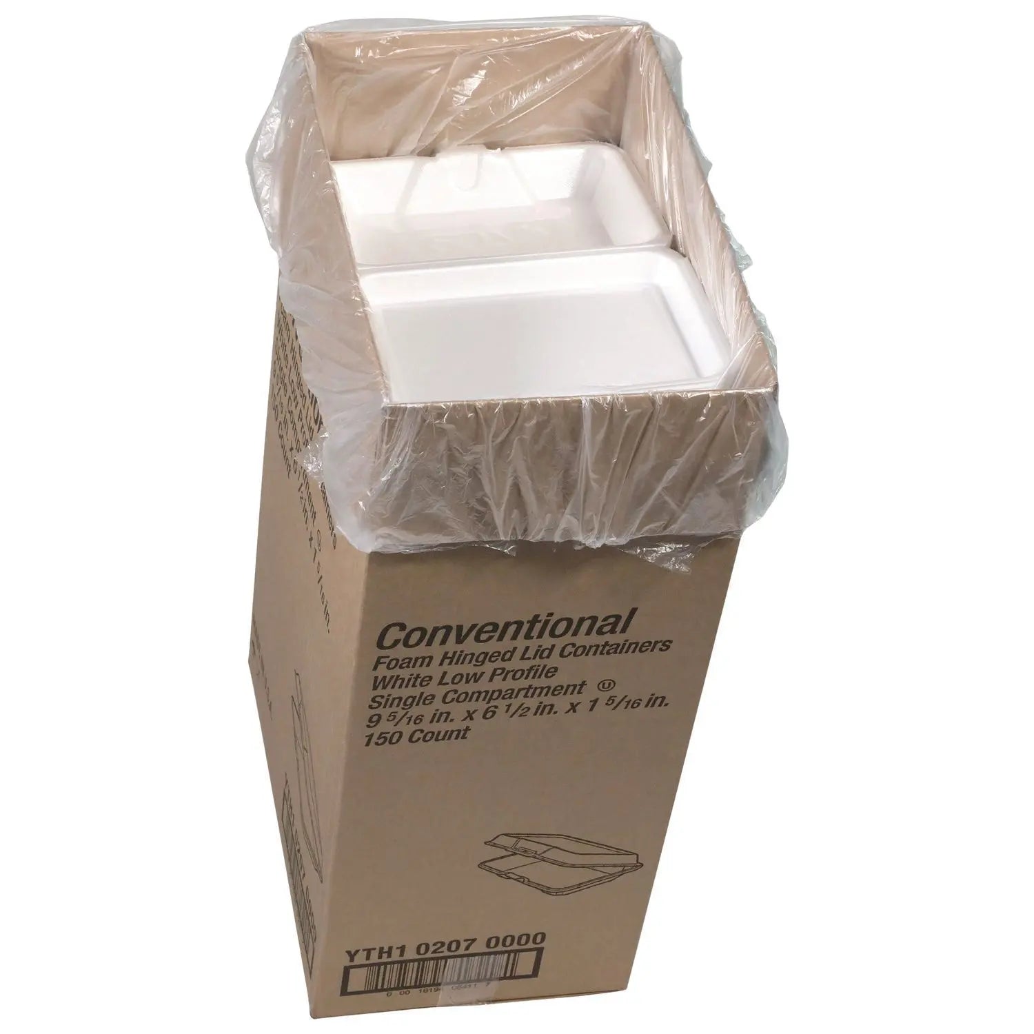 Conventional Foam Hinged Lid Container, Very Shallow, 9 x 6.5 x 1, White, 150/Carton Pactiv Evergreen Flipcost