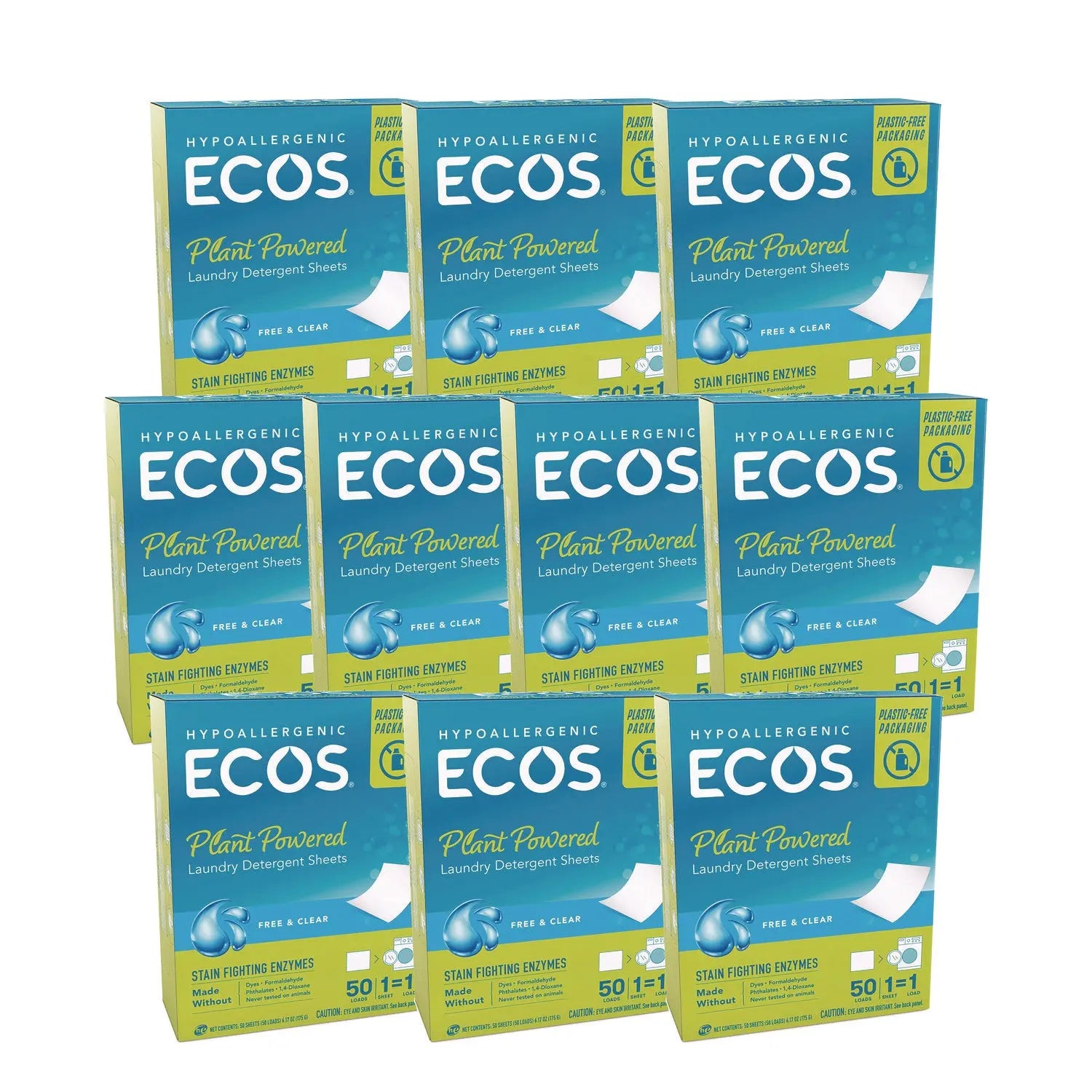 ECOS® PRO Liquidless Laundry Detergent Sheets, Free and Clear, 50 Sheets/Pack, 10 Packs/Carton ECOS® PRO Flipcost