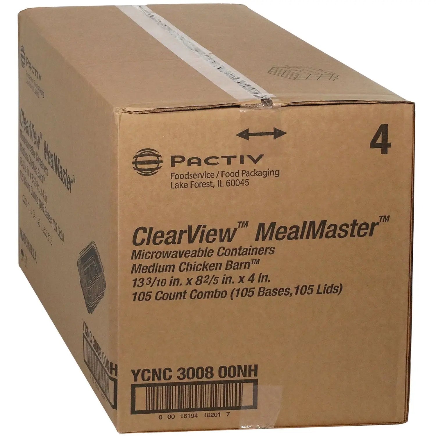 ClearView MealMaster Chicken Barn, 13.3 x 8.4 x 4, Black/Clear, 105/Carton Pactiv Evergreen Flipcost