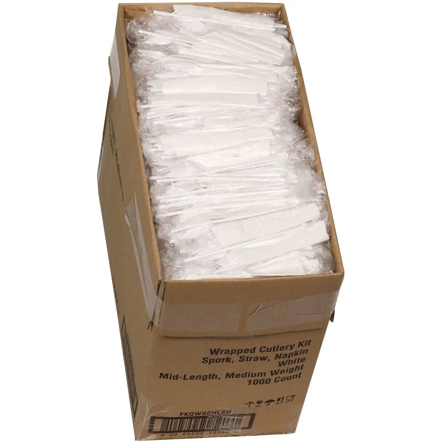 Fieldware Cutlery Kit, 5.5" Spork, 10 x 8 Napkin, Standard Straw, Mediumweight, White, 1,000/Carton Pactiv Evergreen Flipcost