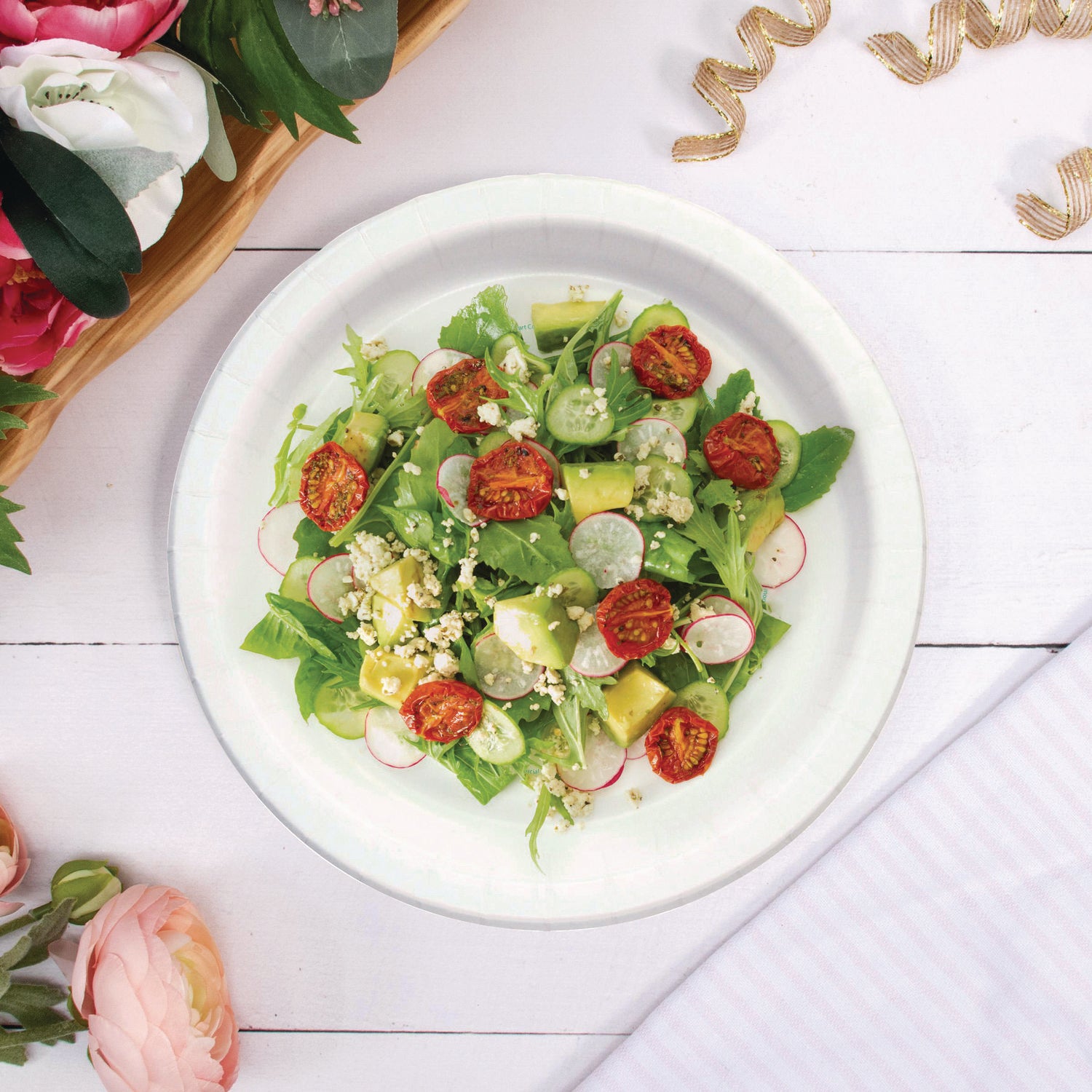 SOLO® Compostable Paper Dinnerware, ProPlanet Seal, Plate, 9" dia, White, 250/Carton