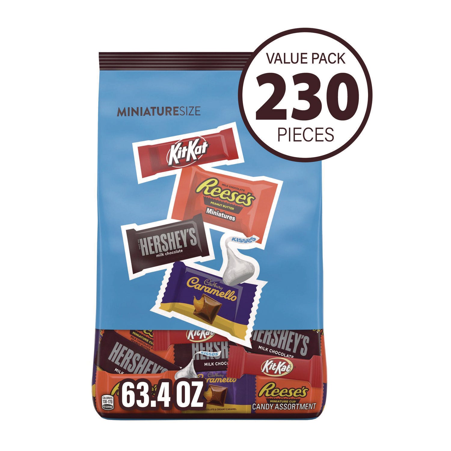 Hershey®'s Assorted Minis Value Pack, Assorted Chocolates, 63.4 oz Bag, 230 Pieces